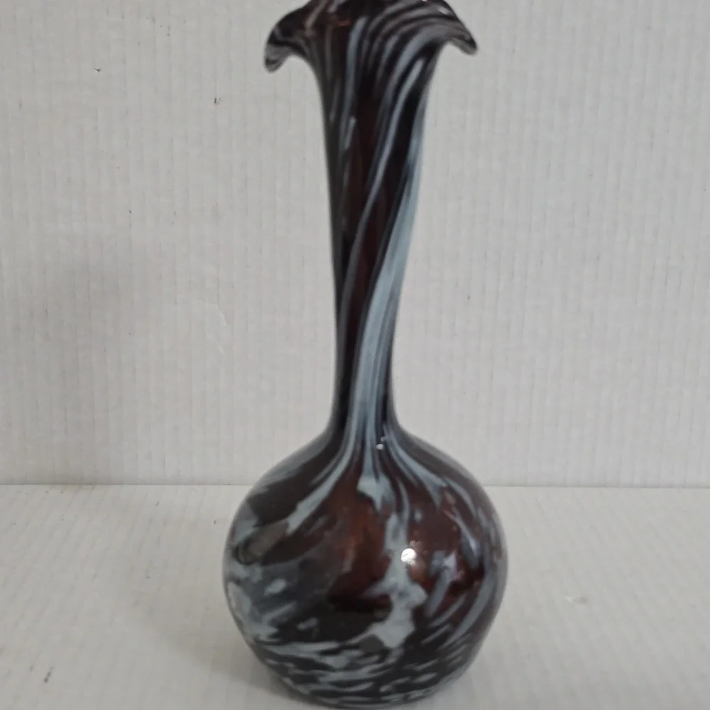 Hand Blown Swirled Glass Vase